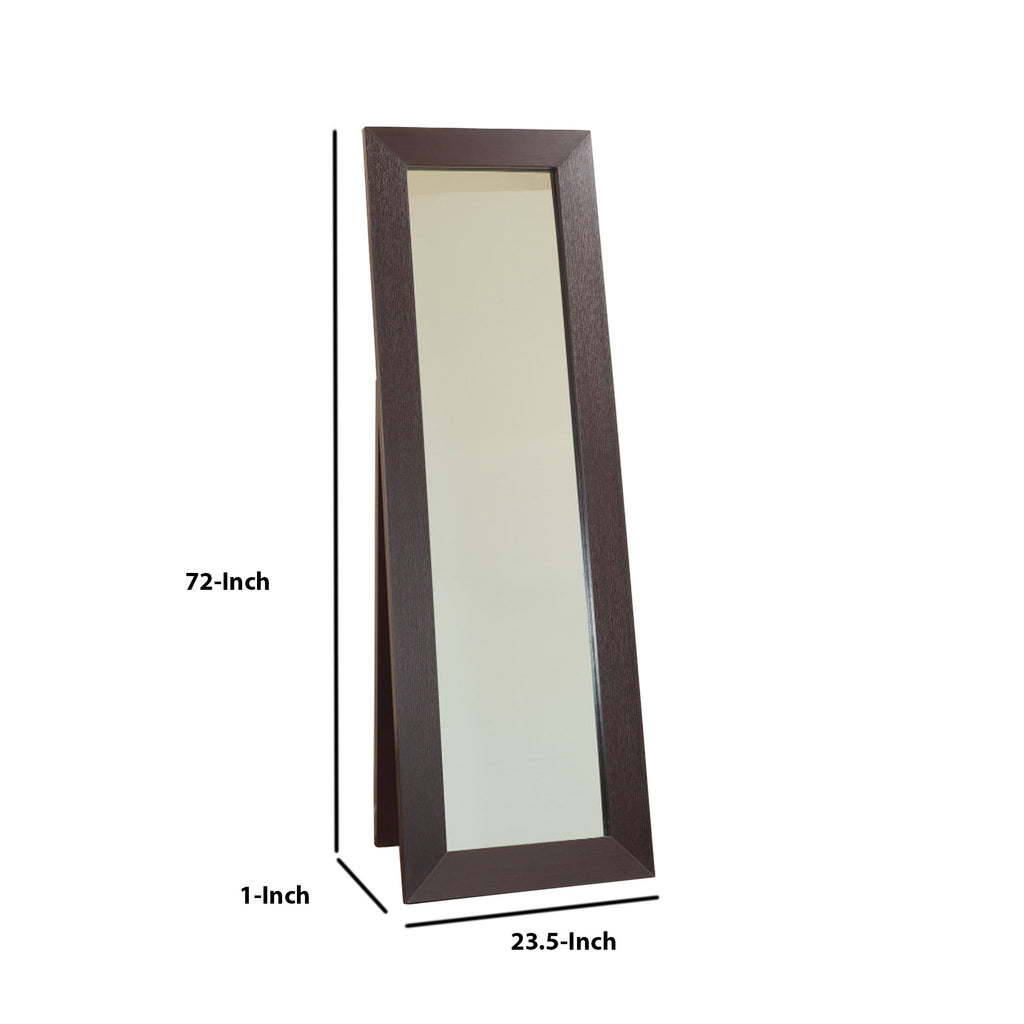 Aesthetic Accent Mirror With Wooden Framing, Dark Brown - BM148738