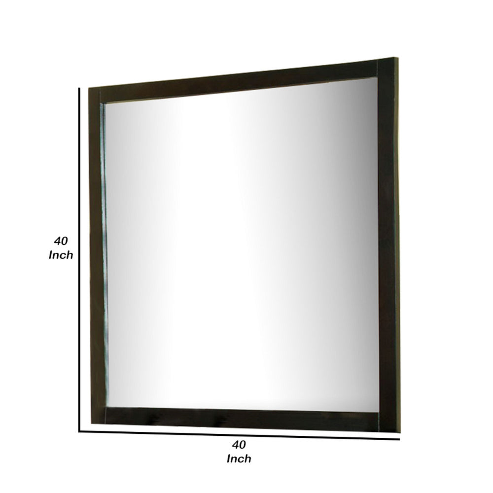 BM168971 Mirror With Wooden Frame, Espresso Brown