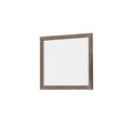 Transitional Square Shape Wooden Frame Mirror with Textured Details, Brown - BM219990