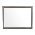 Wooden Square Mirror with Molded Details and Dual Texture, Gray - BM222706
