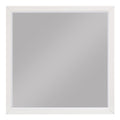 Transitional Style Square Wooden Frame Mirror, White - BM222740
