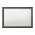 Rectangular Wooden Frame Mirror with Mounting Hardware, Gray and Silver - BM225884